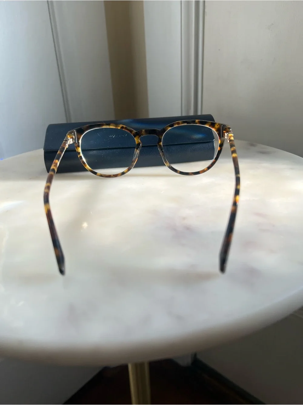 Warby Parker Round Tortoiseshell Eyeglasses with Original Case